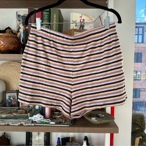 volcom • high waist pull on shorts striped multi